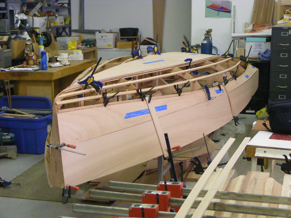 DS15 radius chine plywood sailboat build photo