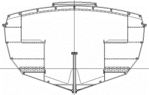 Cape Cutter 19 hull section