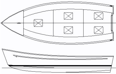 20ft Steel or aluminum hard chine general purpose boat
