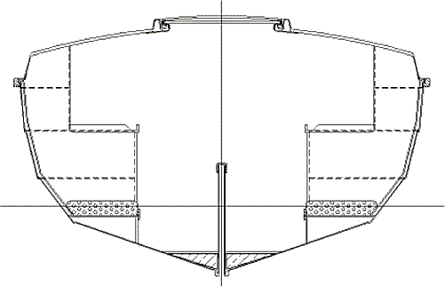 Cape Cutter 19 hull section