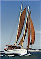 Ancilla II radius chine steel gaff schooner