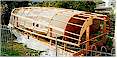 Fitting longitudinals, much of joinery completed. Didi 38 radius chine boat plans for amateur boatbuilders